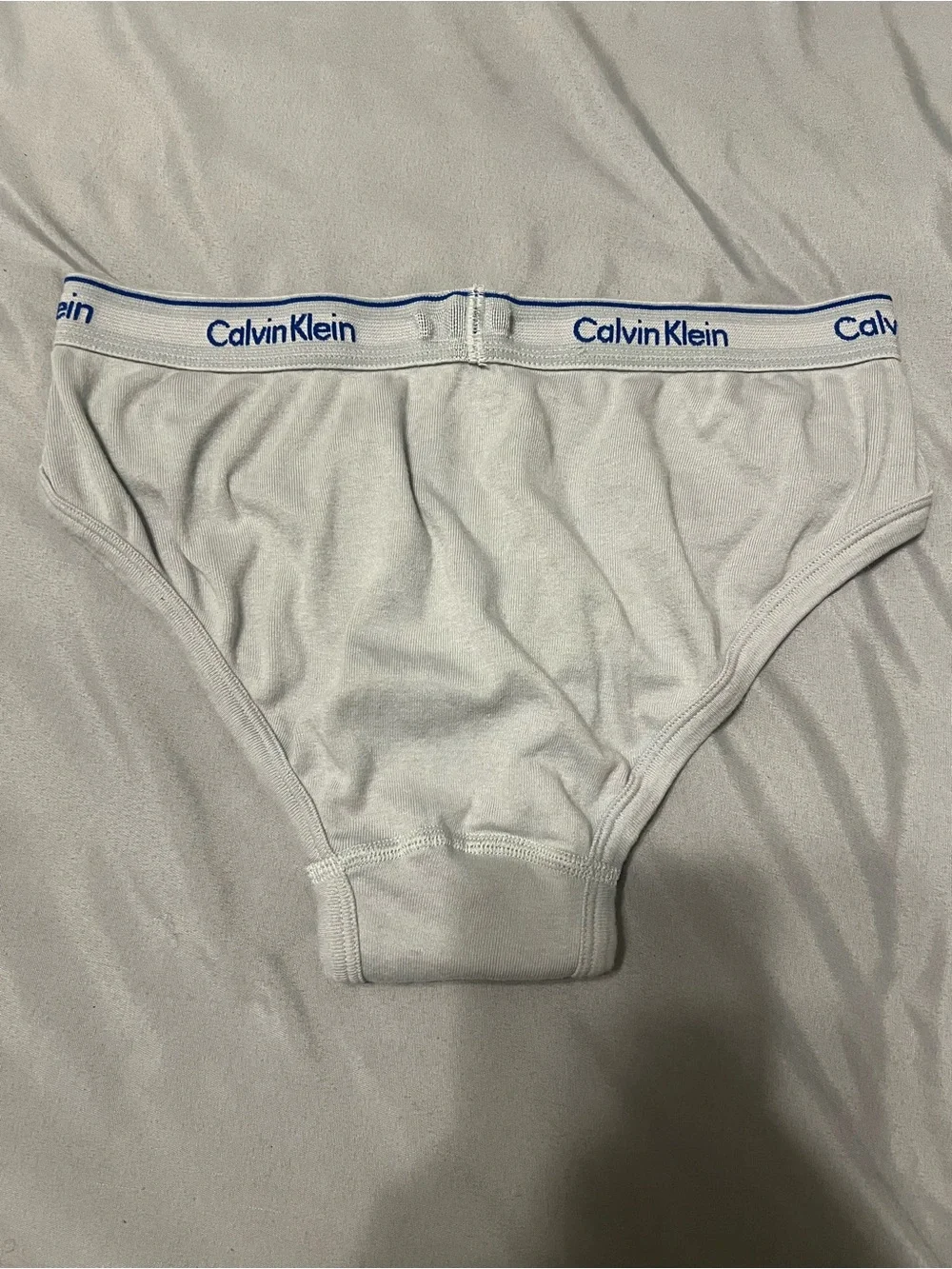 Calvin Klein Classic Gray Brief with Blue Logo Waistband - Picture 3 of 4